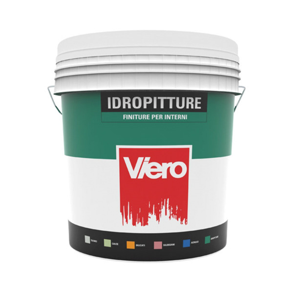  Viero Layken Farbe bianco idropittura lavabile traspirante universale per tutti gli ambienti di casa - Formato in litri: 14 lt